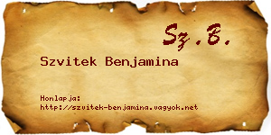 Szvitek Benjamina névjegykártya